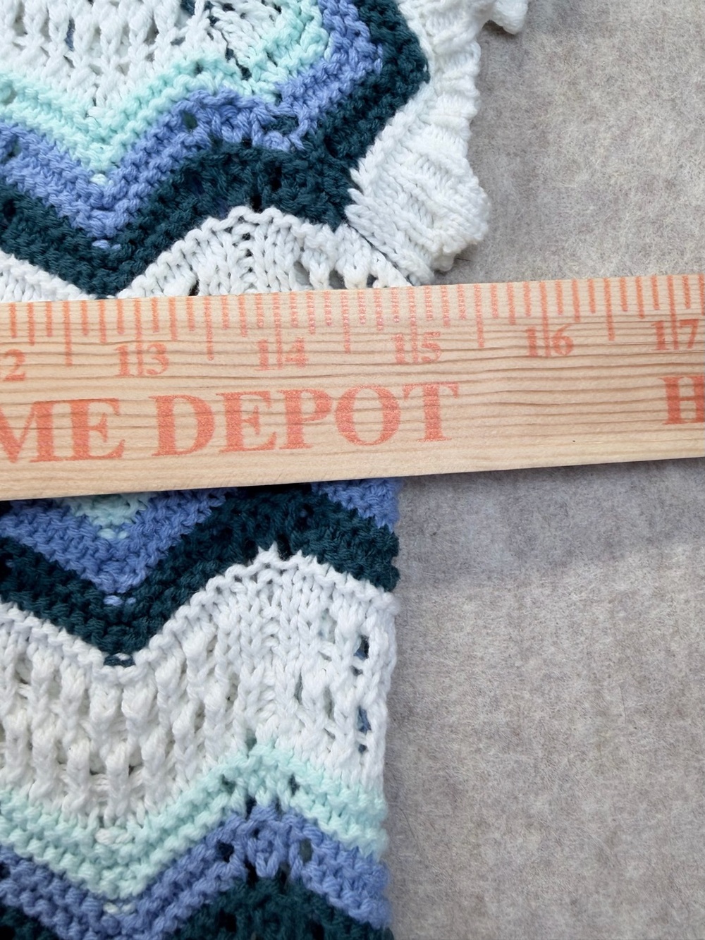 Entro Crochet Cardigan Womens Small Blue White Chevron Ruffle
Knit Boho - Picture 7 of 8